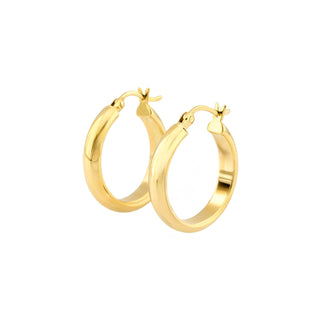 Creolen aus 585 Gelbgold, nachhaltiger second hand Schmuck perfekt aufgearbeitet