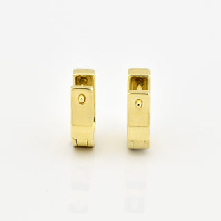 Creolen aus 585 Gelbgold mit Brillant, nachhaltiger second hand Schmuck perfekt aufgearbeitet