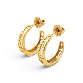 Creolen aus 585 Gelbgold, nachhaltiger second hand Schmuck perfekt aufgearbeitet