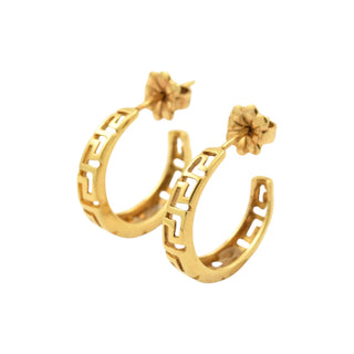 Creolen aus 585 Gelbgold, nachhaltiger second hand Schmuck perfekt aufgearbeitet
