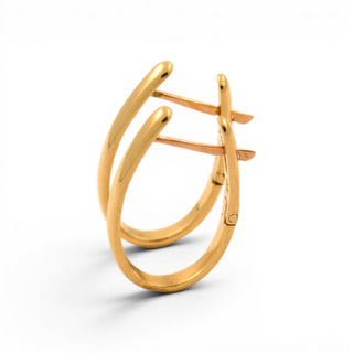 Creolen aus 750 Gelbgold, nachhaltiger second-hand Schmuck perfekt aufgearbeitet