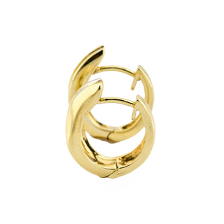 Creolen aus 585 Gelb- und Weißgold mit Brillant, nachhaltiger second hand Schmuck perfekt aufgearbeitet