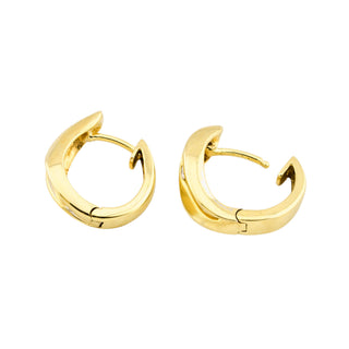 Creolen aus 585 Gelb- und Weißgold mit Brillant, nachhaltiger second hand Schmuck perfekt aufgearbeitet