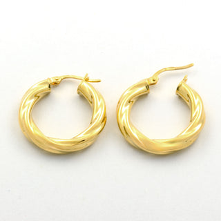 Creolen aus 750 Gelbgold, nachhaltiger second hand Schmuck perfekt aufgearbeitet