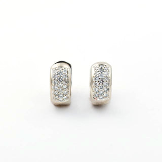 Brillantcreolen aus 585 Weißgold, nachhaltiger second hand Schmuck perfekt aufgearbeitet