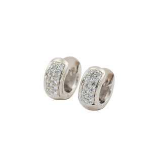 Brillantcreolen aus 585 Weißgold, nachhaltiger second hand Schmuck perfekt aufgearbeitet