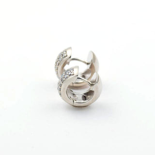 Brillantcreolen aus 585 Weißgold, nachhaltiger second hand Schmuck perfekt aufgearbeitet