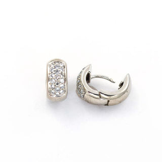 Brillantcreolen aus 585 Weißgold, nachhaltiger second hand Schmuck perfekt aufgearbeitet