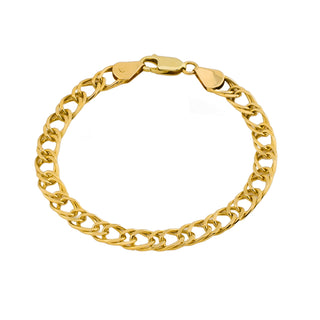 Doppelpanzerarmband aus 585 Gelbgold, nachhaltiger second hand Schmuck perfekt aufgearbeitet