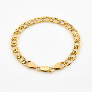 Doppelpanzerarmband aus 585 Gelbgold, nachhaltiger second hand Schmuck perfekt aufgearbeitet