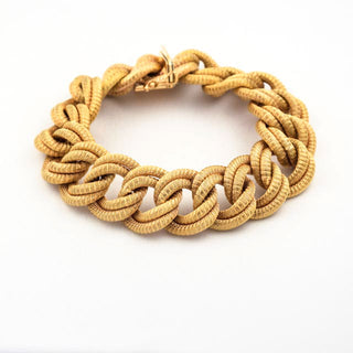 Doppelpanzerarmband aus 750 Gelbgold, nachhaltiger second hand Schmuck perfekt aufgearbeitet