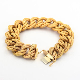 Doppelpanzerarmband aus 750 Gelbgold, nachhaltiger second hand Schmuck perfekt aufgearbeitet