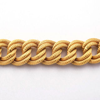 Doppelpanzerarmband aus 750 Gelbgold, nachhaltiger second hand Schmuck perfekt aufgearbeitet