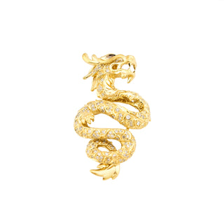 EFFY Brillantanhänger Drache aus 585 Gelbgold mit Diamant, nachhaltiger second hand Schmuck perfekt aufgearbeitet