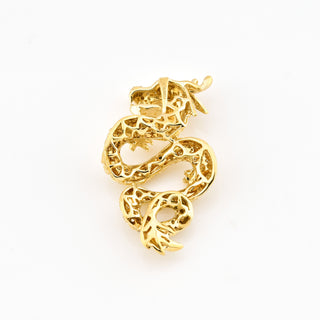 EFFY Brillantanhänger Drache aus 585 Gelbgold mit Diamant, nachhaltiger second hand Schmuck perfekt aufgearbeitet