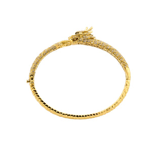 EFFY Brillantarmreif Drache aus 585 Gelbgold mit Diamant, nachhaltiger second hand Schmuck perfekt aufgearbeitet