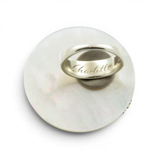 Ehinger-Schwarz Ring Charlotte aus 925 Silber mit Topas, Perlmutt und Perle, nachhaltiger second-hand Schmuck perfekt aufgearbeitet