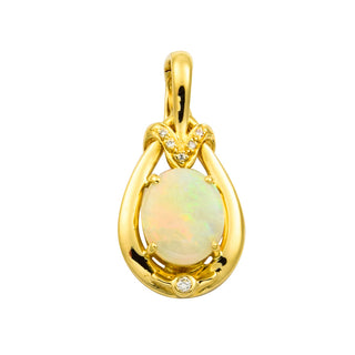 An-/Einhänger aus 750 Gelbgold mit Opal und Brillant, nachhaltiger second hand Schmuck perfekt aufgearbeitet