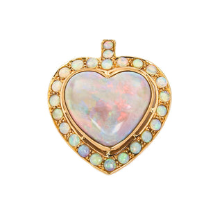 An-/Einhänger Herz aus 750 Gelbgold mit Opal, nachhaltiger second hand Schmuck perfekt aufgearbeitet