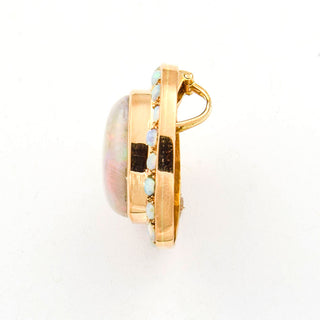 An-/Einhänger Herz aus 750 Gelbgold mit Opal, nachhaltiger second hand Schmuck perfekt aufgearbeitet