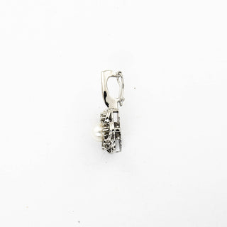 An-/Einhänger aus 585 Weißgold mit Perle und Diamant, nachhaltiger second hand Schmuck perfekt aufgearbeitet