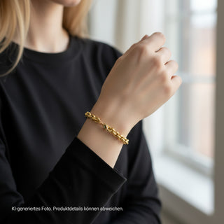 Erbsarmband aus 585 Gelbgold, nachhaltiger second-hand Schmuck perfekt aufgearbeitet