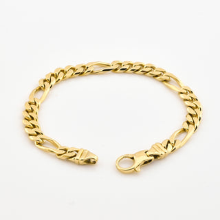 F. Binder Figaroarmband aus 585 Gelbgold, nachhaltiger second hand Schmuck perfekt aufgearbeitet