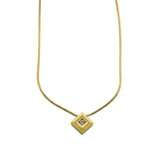 F. Binder Kette mit Brillantanhänger aus 585 Gelbgold, nachhaltiger second hand Schmuck perfekt aufgearbeitet