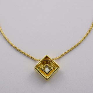 F. Binder Kette mit Brillantanhänger aus 585 Gelbgold, nachhaltiger second hand Schmuck perfekt aufgearbeitet