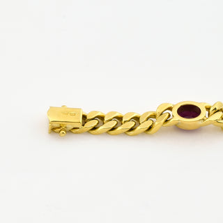 FBM Rubinarmband aus 750 Gelbgold, nachhaltiger second hand Schmuck perfekt aufgearbeitet