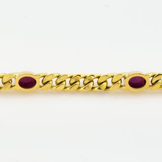 FBM Rubinarmband aus 750 Gelbgold, nachhaltiger second hand Schmuck perfekt aufgearbeitet