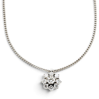 FBM Kette mit Brillantanhänger aus 585 Weißgold, nachhaltiger second-hand Schmuck perfekt aufgearbeitet