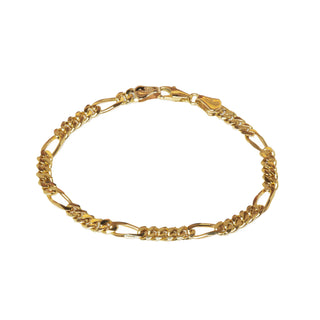 Figaroarmband aus 585 Gelbgold, nachhaltiger second hand Schmuck perfekt aufgearbeitet