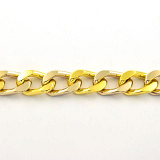 Flachpanzerarmband aus 585 Gelb- und Weißgold, nachhaltiger second hand Schmuck perfekt aufgearbeitet