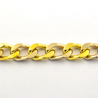 Flachpanzerarmband aus 585 Gelb- und Weißgold, nachhaltiger second hand Schmuck perfekt aufgearbeitet