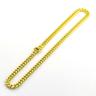 Flachpanzerkette aus 585 Gelbgold, nachhaltiger second hand Schmuck perfekt aufgearbeitet