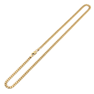 Flachpanzerkette aus 585 Gelbgold, nachhaltiger second hand Schmuck perfekt aufgearbeitet