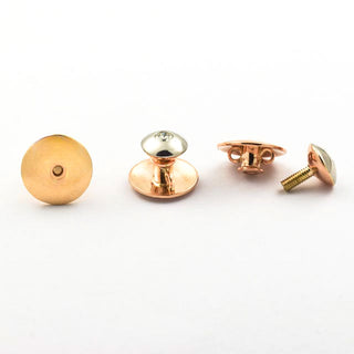 Frackknöpfe aus 585 Gelb- und Weißgold mit Brillant, nachhaltiger second hand Schmuck perfekt aufgearbeitet