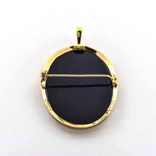 Anhänger/Brosche aus 585 Gelbgold mit Kamee/Gemme, nachhaltiger second hand Schmuck perfekt aufgearbeitet