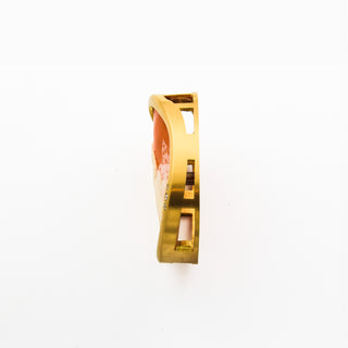 Schotten Anhänger aus 750 Gelbgold mit Kamee/Gemme und Brillant, nachhaltiger second hand Schmuck perfekt aufgearbeitet