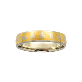 Ring Herzen aus 950 Platin/Gold, nachhaltiger second hand Schmuck perfekt aufgearbeitet