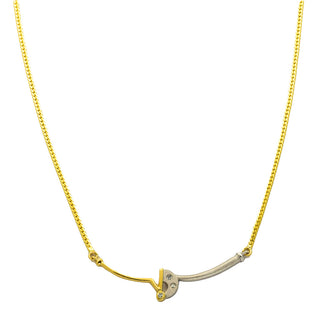 Collier aus 950 Platin/Gold mit Brillant, nachhaltiger second hand Schmuck perfekt aufgearbeitet