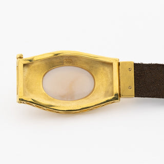 Gürtel aus 585 Gelbgold mit Mondstein, hochwertiger second hand Schmuck perfekt aufgearbeitet
