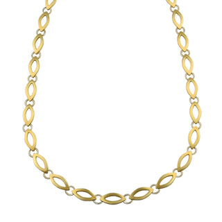 Halskette aus 585 Gelb- und Weißgold, nachhaltiger second hand Schmuck perfekt aufgearbeitet