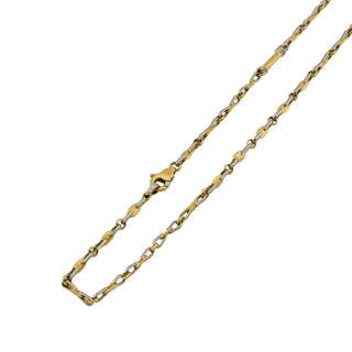 Halskette aus 750 Gelb- und Weißgold, nachhaltiger second hand Schmuck perfekt aufgearbeitet