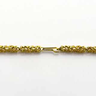 Halskette aus 585 Gelbgold mit Chrysopras, nachhaltiger second hand Schmuck perfekt aufgearbeitet