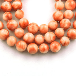 Korallenkette mit Schließe aus 585 Gelbgold, nachhaltiger second hand Schmuck perfekt aufgearbeitet