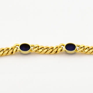 Halskette aus 585 Gelbgold mit Lapislazuli, nachhaltiger second hand Schmuck perfekt aufgearbeitet