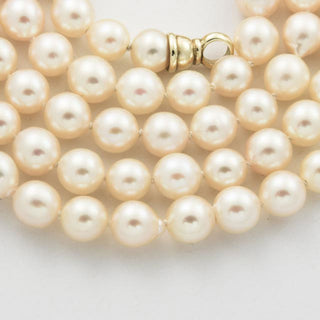 Perlenkette mit Schließe aus 585 Gelbgold, nachhaltiger second hand Schmuck perfekt aufgearbeitet