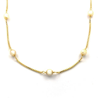 Perlenkette aus 750 Gelbgold, nachhaltiger second hand Schmuck perfekt aufgearbeitet